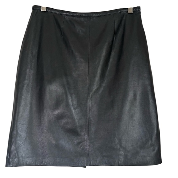 Vintage Mixit Leather Mini Skirt A Line Y2K Black Size 12 - Picture 1 of 8